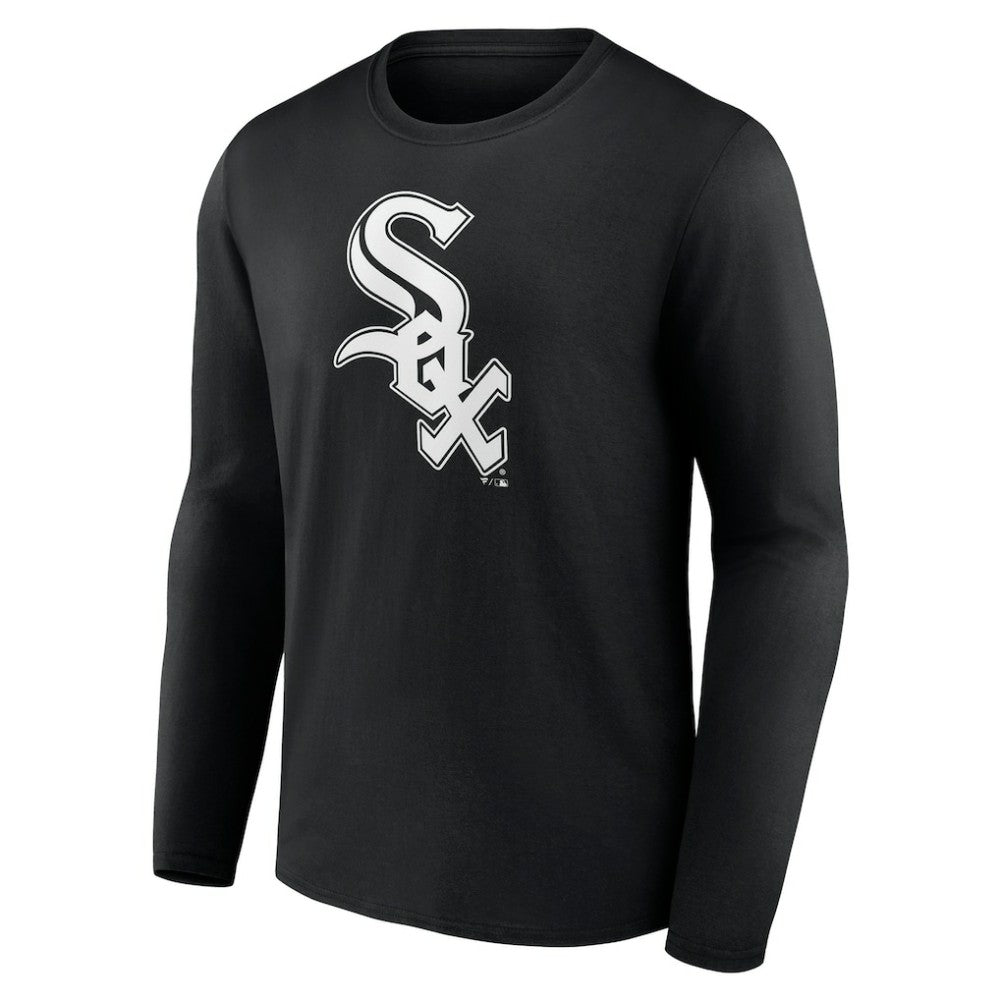 Chicago White Sox Monochrome Personalized Name & Number Long Sleeve T-Shirt - Black T-shirts