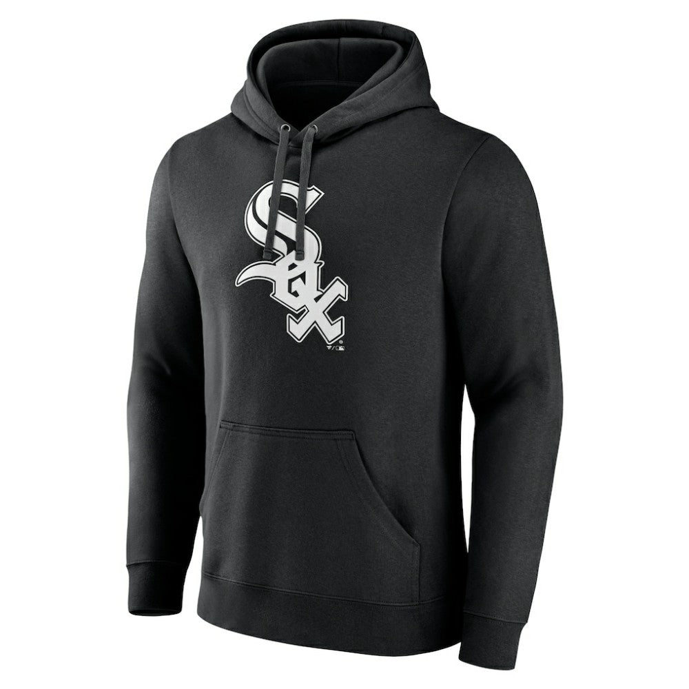 Chicago White Sox Monochrome Personalized Name & Number Pullover Hoodie - Black Hoodies