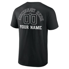 Cincinnati Reds Monochrome Personalized Name & Number T-Shirt - Black T-shirts
