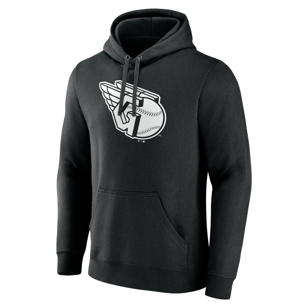 Cleveland Guardians Monochrome Personalized Name & Number Pullover Hoodie - Black Hoodies