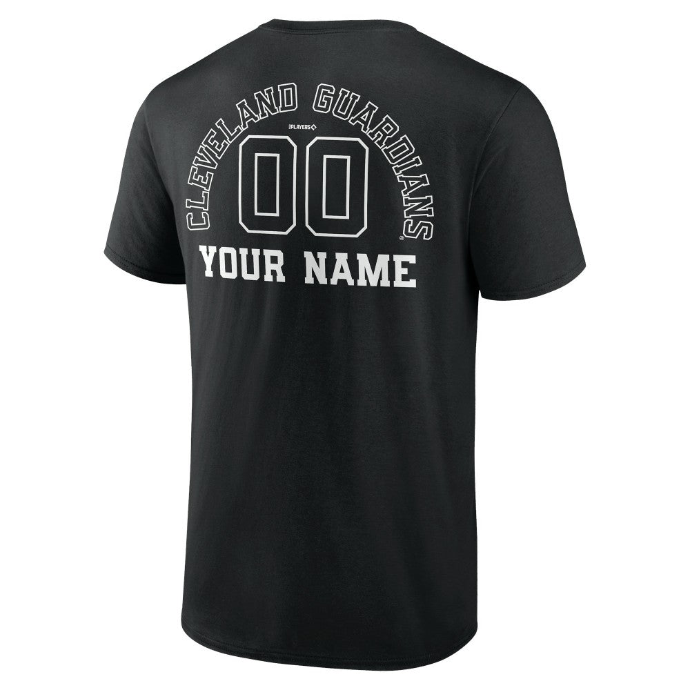 Cleveland Guardians Monochrome Personalized Name & Number T-Shirt - Black T-shirts