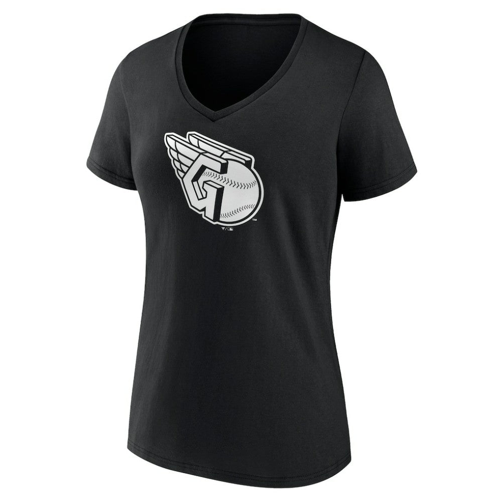Cleveland Guardians Women's Monochrome Personalized Name & Number V-Neck T-Shirt - Black T-shirts