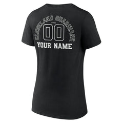 Cleveland Guardians Women's Monochrome Personalized Name & Number V-Neck T-Shirt - Black T-shirts