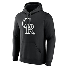 Colorado Rockies Monochrome Personalized Name & Number Pullover Hoodie - Black Hoodies