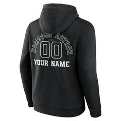Houston Astros Monochrome Personalized Name & Number Pullover Hoodie - Black Hoodies