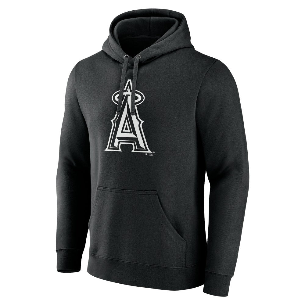 Los Angeles Angels Monochrome Personalized Name & Number Pullover Hoodie - Black Hoodies