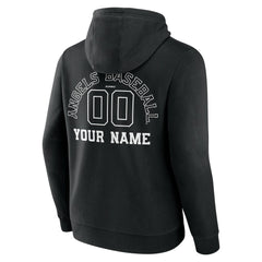 Los Angeles Angels Monochrome Personalized Name & Number Pullover Hoodie - Black Hoodies