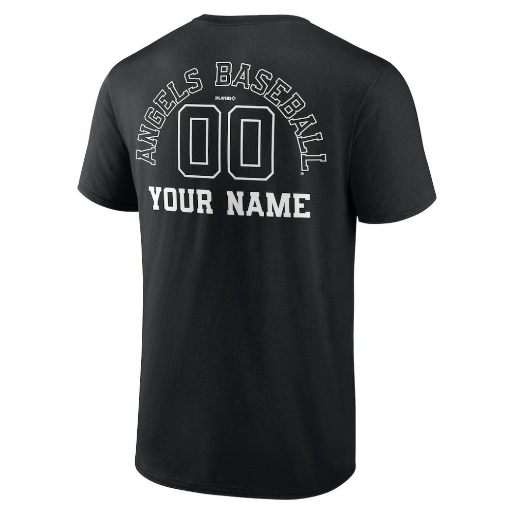 Los Angeles Angels Monochrome Personalized Name & Number T-Shirt - Black T-shirts