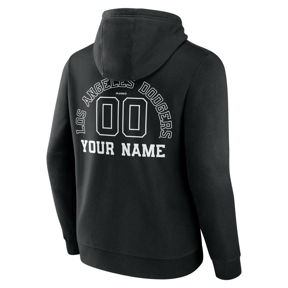 Los Angeles Dodgers Monochrome Personalized Name & Number Pullover Hoodie - Black Hoodies