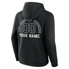 Los Angeles Dodgers Monochrome Personalized Name & Number Pullover Hoodie - Black Hoodies