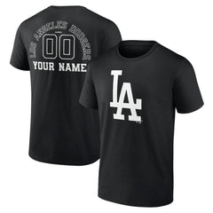 Los Angeles Dodgers Monochrome Personalized Name & Number T-Shirt - Black T-shirts