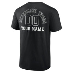 Minnesota Twins Monochrome Personalized Name & Number T-Shirt - Black T-shirts
