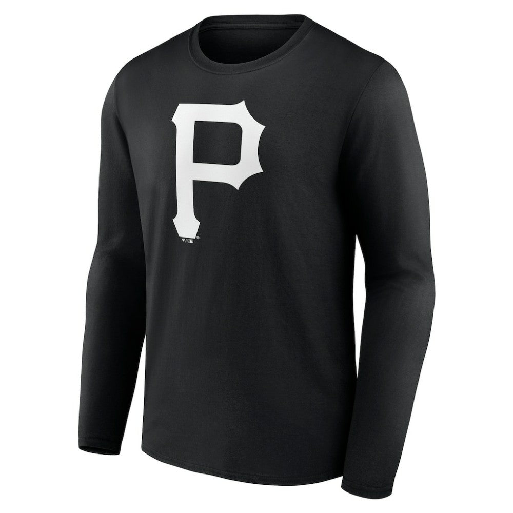 Pittsburgh Pirates Monochrome Personalized Name & Number Long Sleeve T-Shirt - Black T-shirts