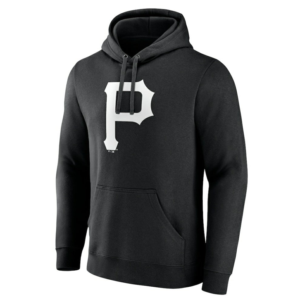 Pittsburgh Pirates Monochrome Personalized Name & Number Pullover Hoodie - Black Hoodies