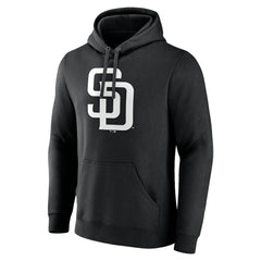 San Diego Padres Monochrome Personalized Name & Number Pullover Hoodie - Black Hoodies