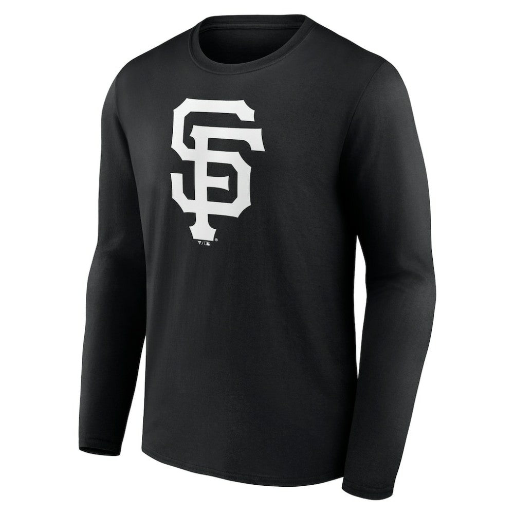 San Francisco Giants Monochrome Personalized Name & Number Long Sleeve T-Shirt - Black T-shirts