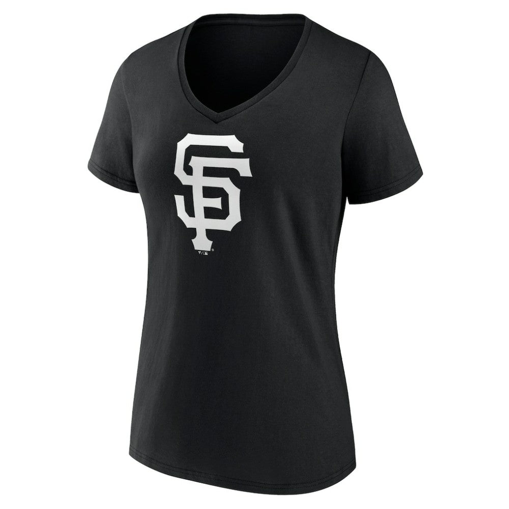 San Francisco Giants Women's Monochrome Personalized Name & Number V-Neck T-Shirt - Black T-shirts