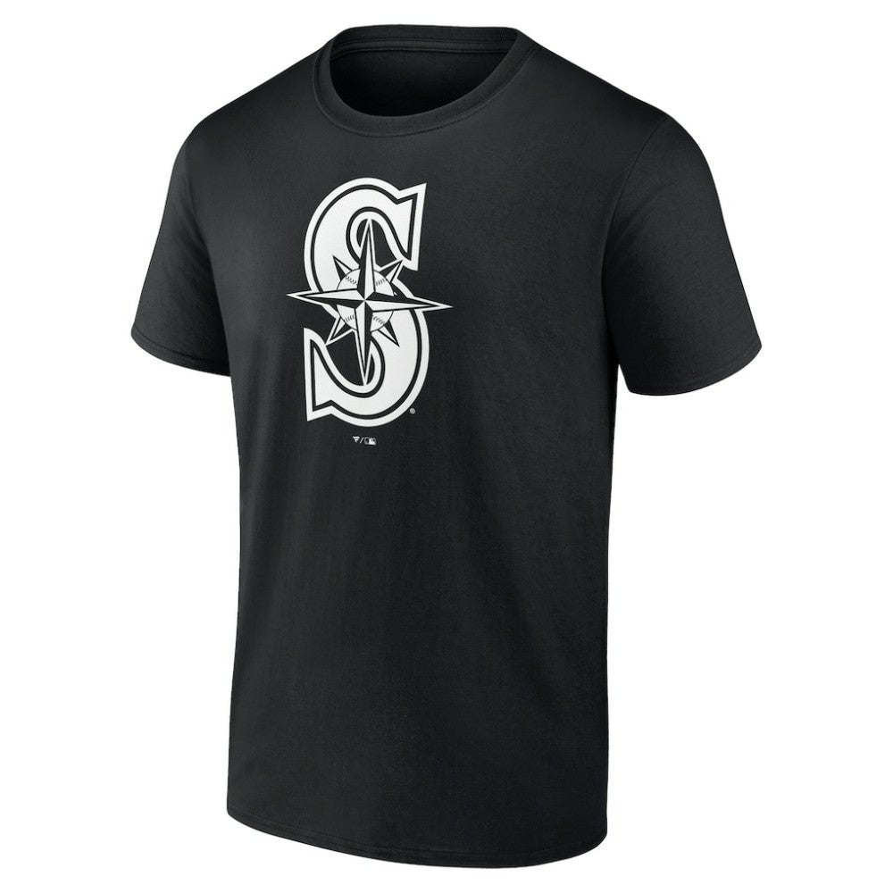 Seattle Mariners Monochrome Personalized Name & Number T-Shirt - Black T-shirts