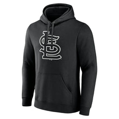 St. Louis Cardinals Monochrome Personalized Name & Number Pullover Hoodie - Black Hoodies