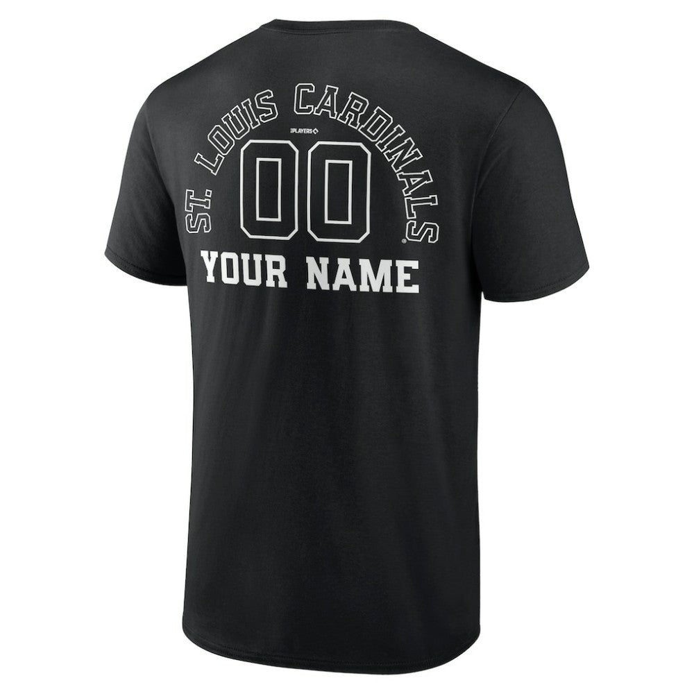 St. Louis Cardinals Monochrome Personalized Name & Number T-Shirt - Black T-shirts