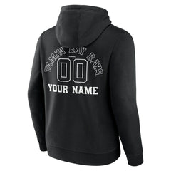 Tampa Bay Rays Monochrome Personalized Name & Number Pullover Hoodie - Black Hoodies