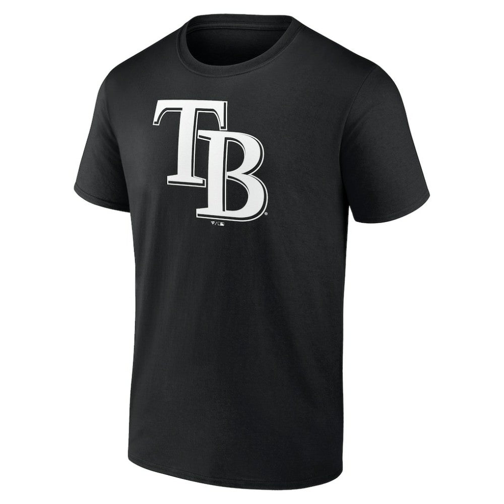 Tampa Bay Rays Monochrome Personalized Name & Number T-Shirt - Black T-shirts