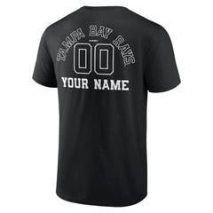 Tampa Bay Rays Monochrome Personalized Name & Number T-Shirt - Black T-shirts