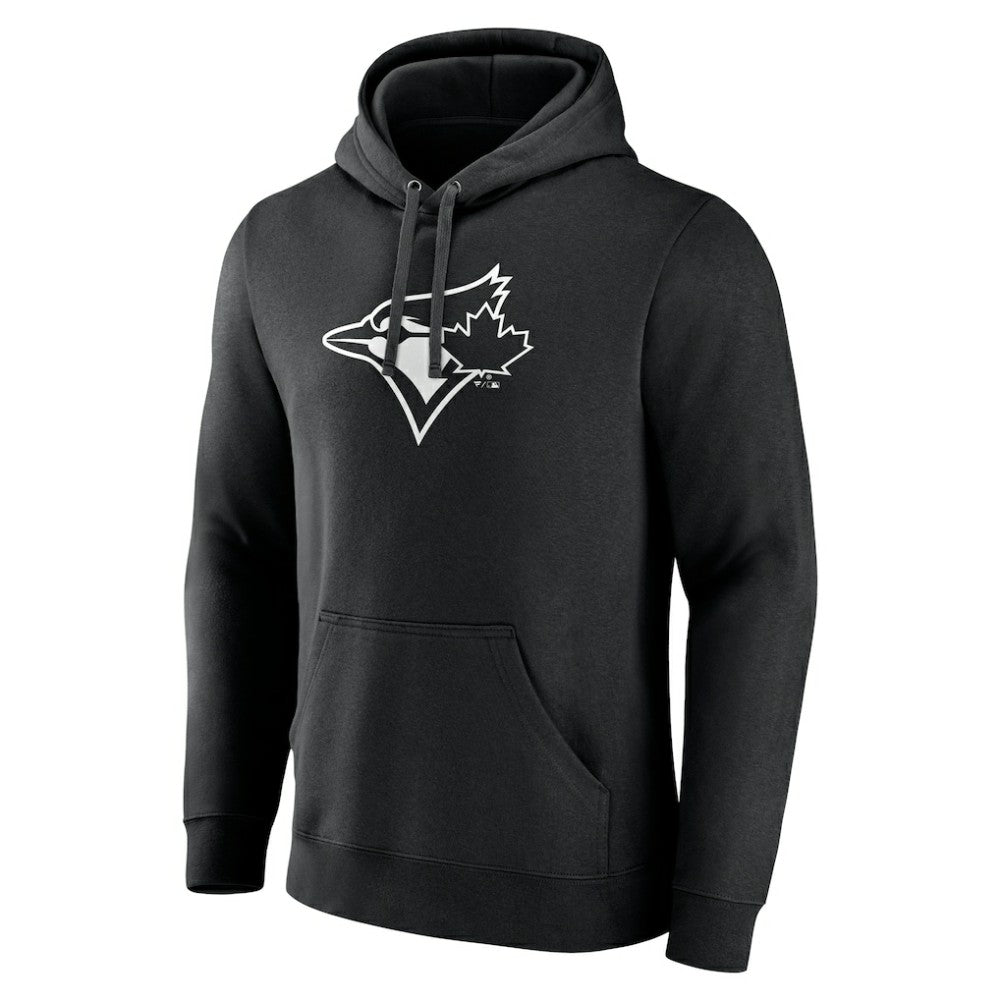 Toronto Blue Jays Monochrome Personalized Name & Number Pullover Hoodie - Black Hoodies