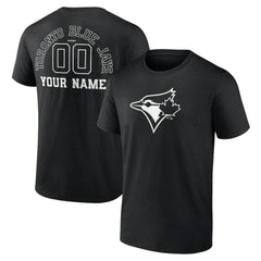 Toronto Blue Jays Monochrome Personalized Name & Number T-Shirt - Black T-shirts