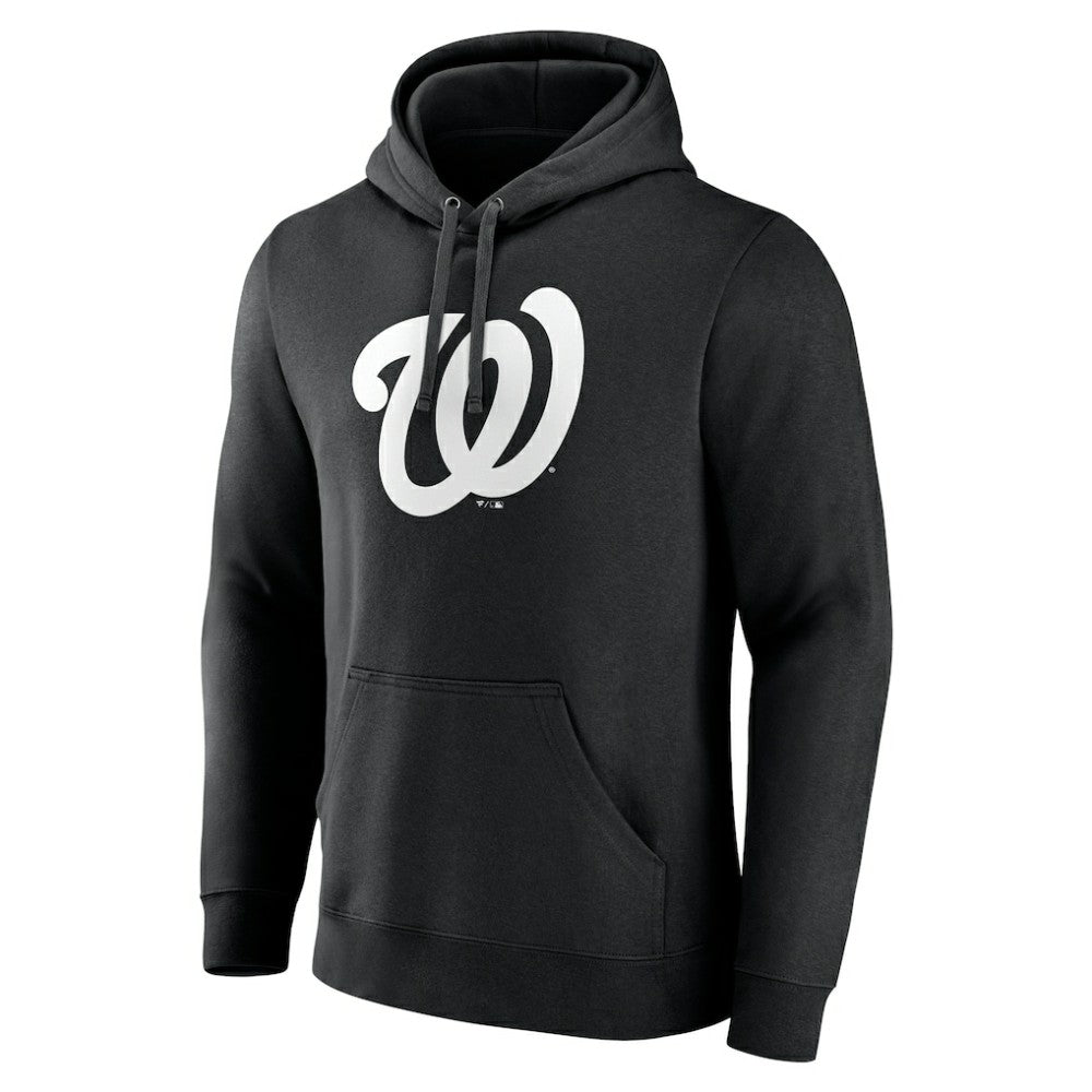 Washington Nationals Monochrome Personalized Name & Number Pullover Hoodie - Black Hoodies
