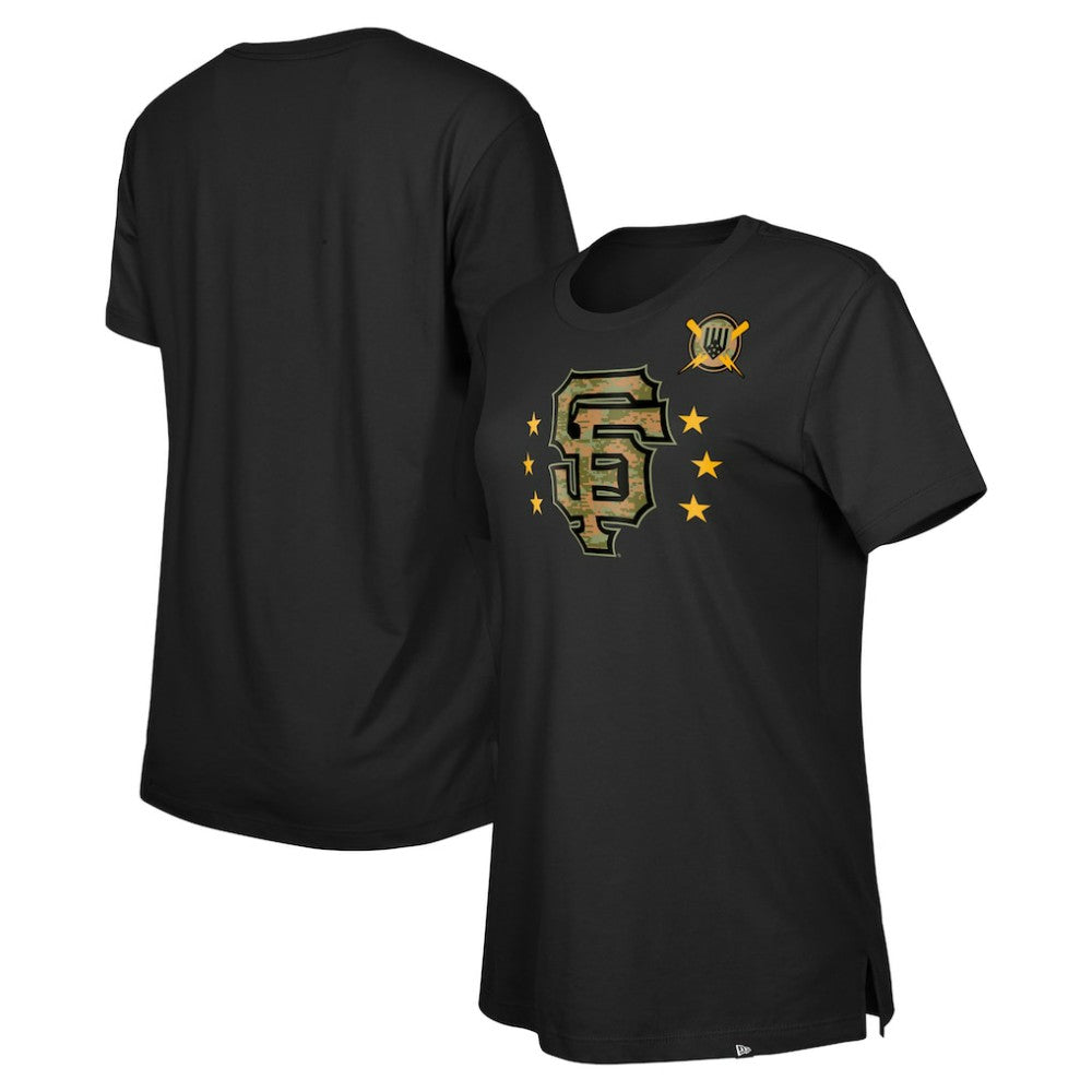 San Francisco Giants New Era Women's Armed Forces Day T-Shirt - Black T-shirts