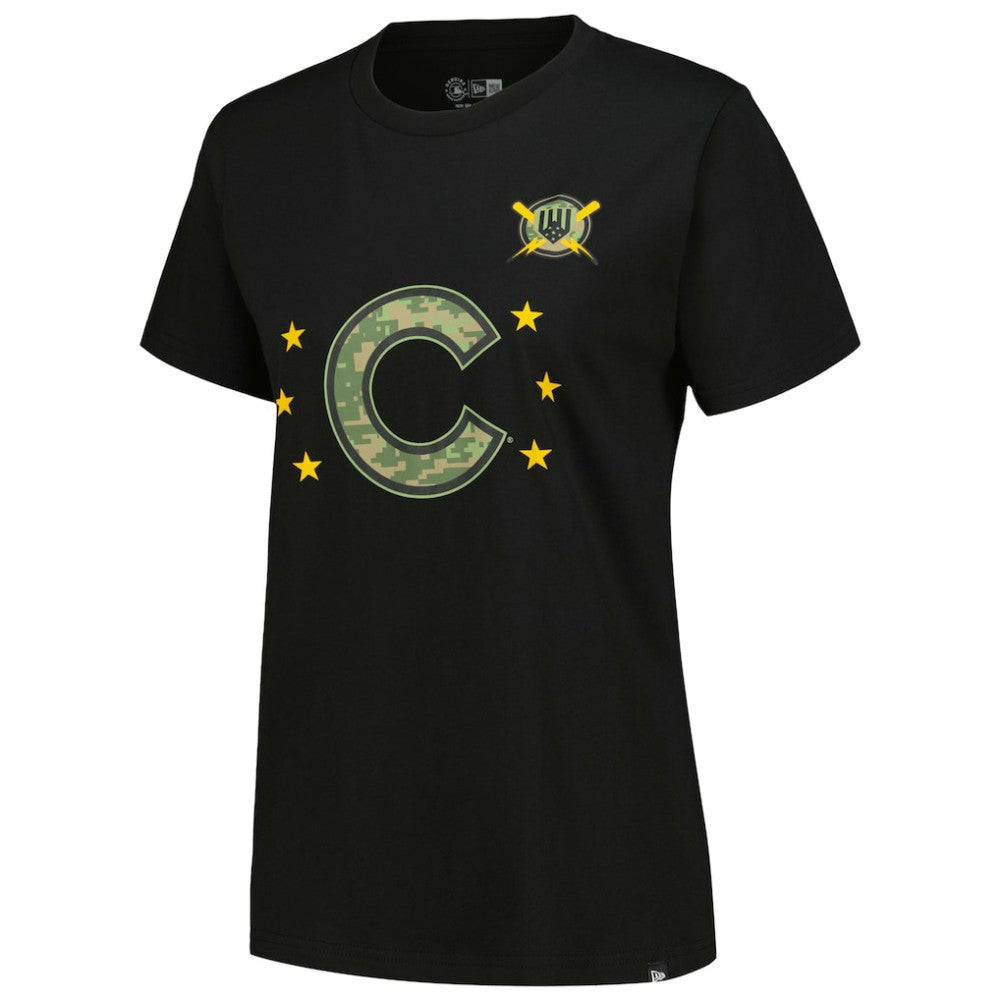 Chicago Cubs New Era Women's Armed Forces Day T-Shirt - Black T-shirts