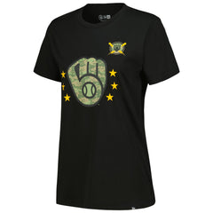 Milwaukee Brewers New Era Women's Armed Forces Day T-Shirt - Black T-shirts