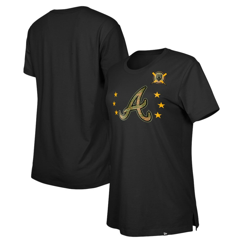 Atlanta Braves New Era Women's Armed Forces Day T-Shirt - Black T-shirts