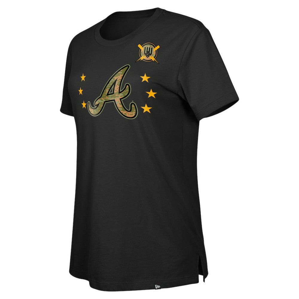 Atlanta Braves New Era Women's Armed Forces Day T-Shirt - Black T-shirts