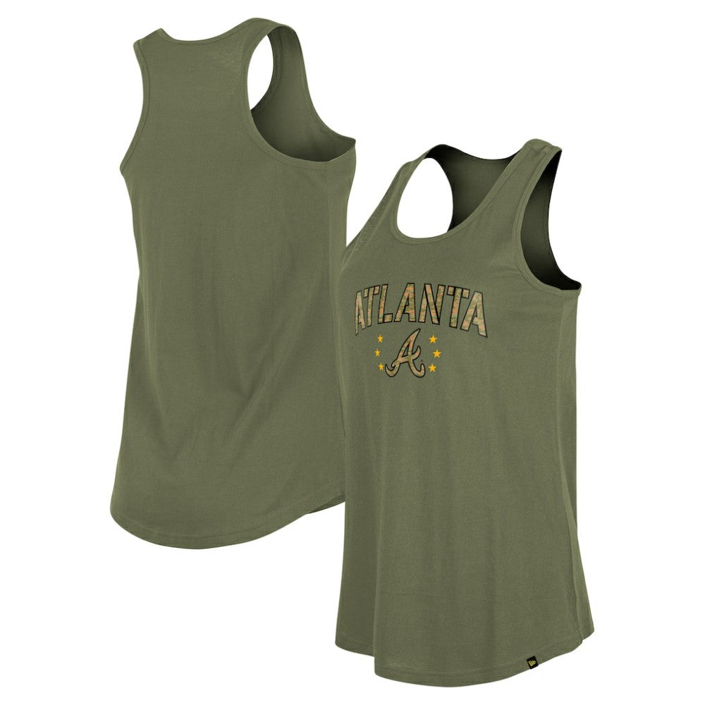 Atlanta Braves New Era Women's Armed Forces Day Tank Top - Olive Tanks