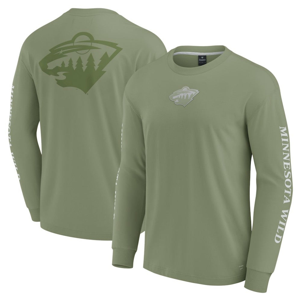 NHL Minnesota Wild Fanatics Elements Strive Long Sleeve T-Shirt - Olive