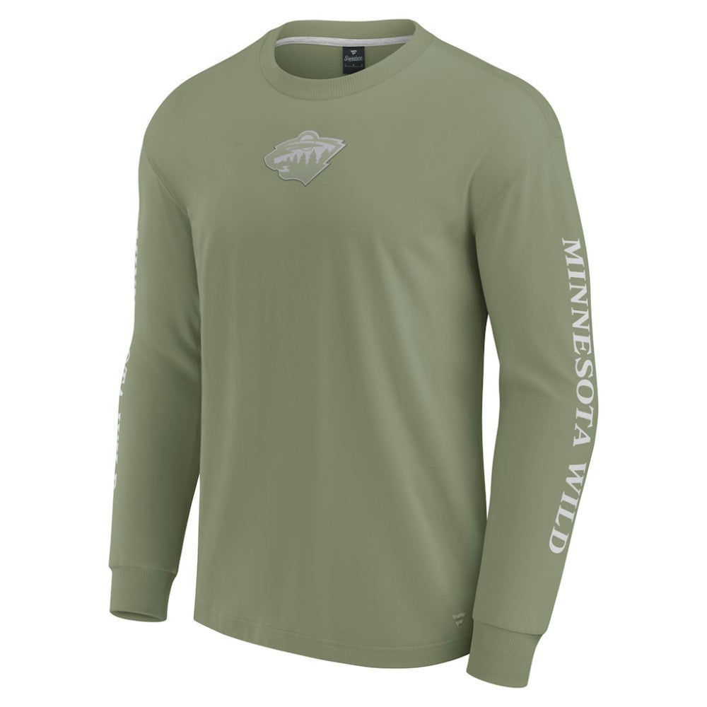 NHL Minnesota Wild Fanatics Elements Strive Long Sleeve T-Shirt - Olive
