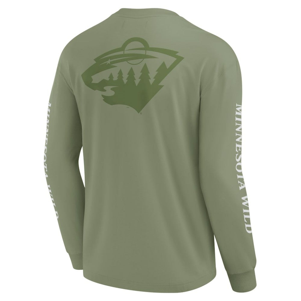 NHL Minnesota Wild Fanatics Elements Strive Long Sleeve T-Shirt - Olive