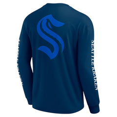 NHL Seattle Kraken Fanatics Elements Strive Long Sleeve T-Shirt - Navy