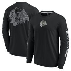 NHL Chicago Blackhawks Fanatics Elements Strive Long Sleeve T-Shirt - Black
