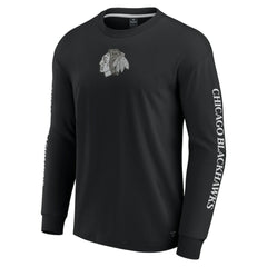 NHL Chicago Blackhawks Fanatics Elements Strive Long Sleeve T-Shirt - Black