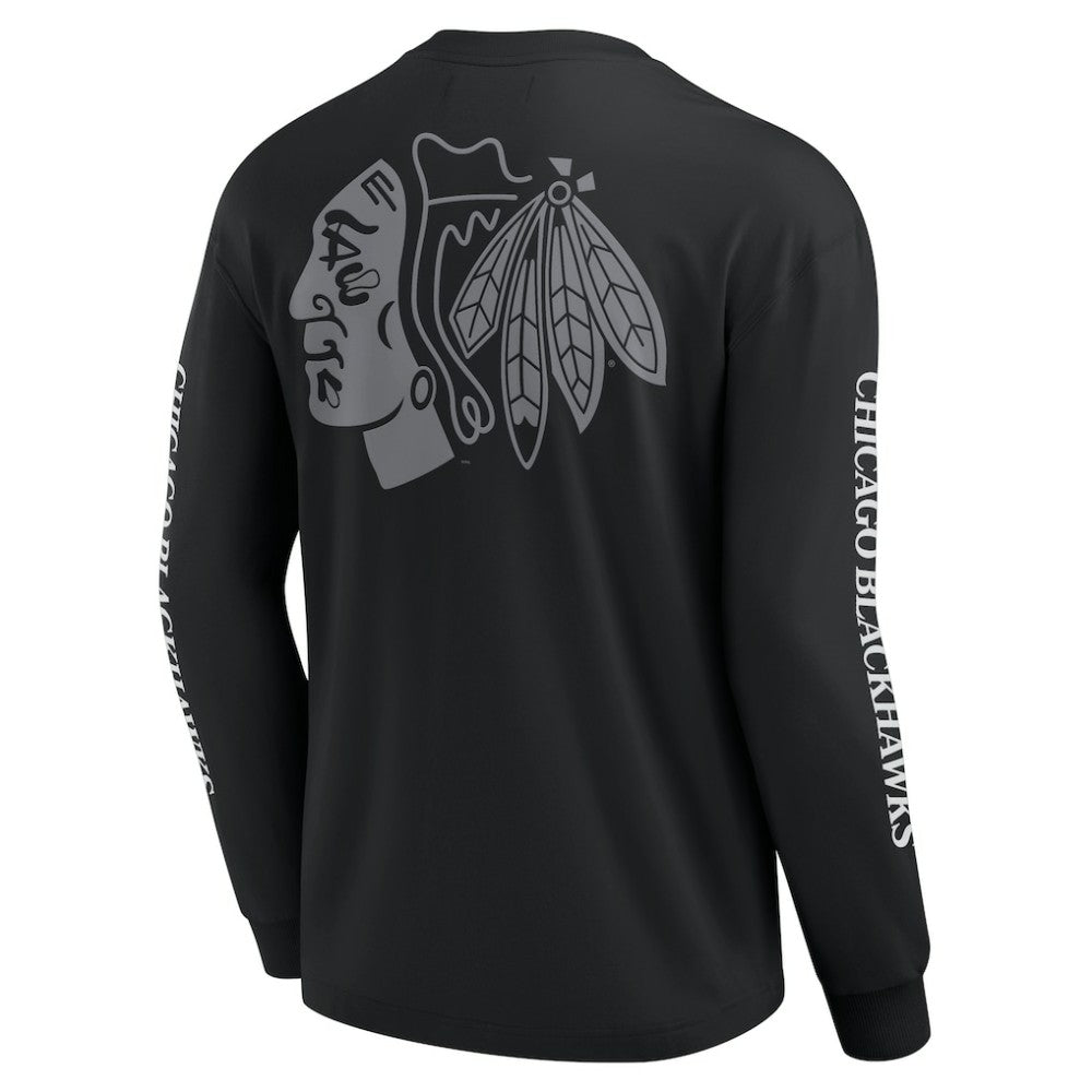 NHL Chicago Blackhawks Fanatics Elements Strive Long Sleeve T-Shirt - Black