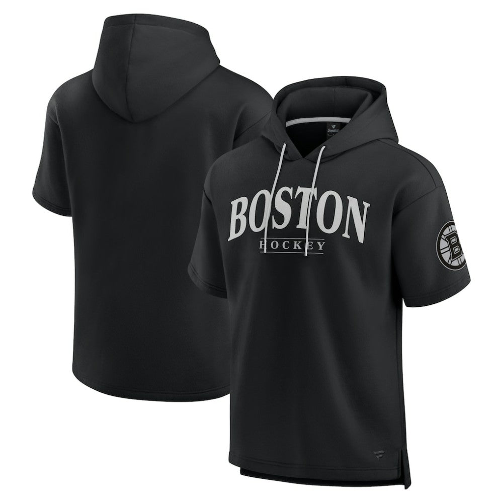 NHL Boston Bruins Fanatics Elements Ready Short Sleeve Pullover Hoodie - Black