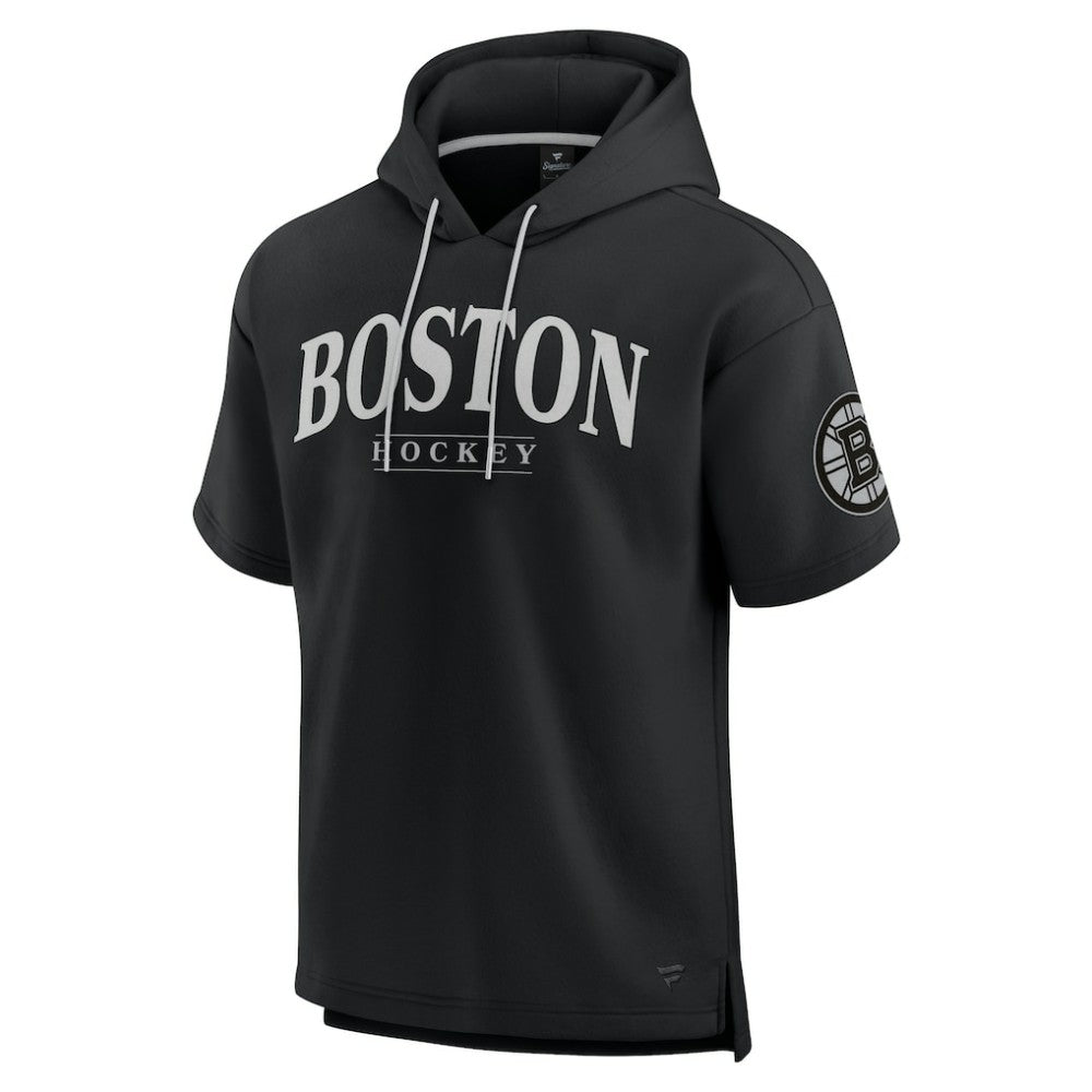 NHL Boston Bruins Fanatics Elements Ready Short Sleeve Pullover Hoodie - Black