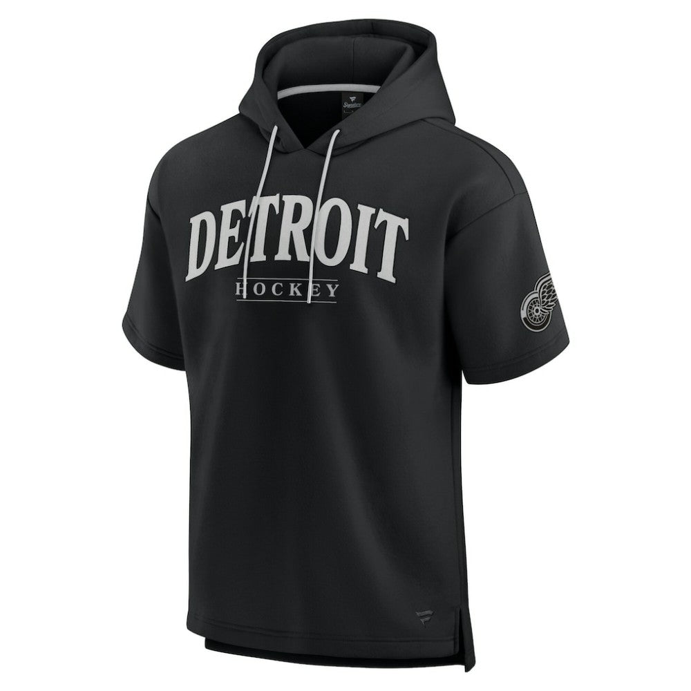 NHL Detroit Red Wings Fanatics Elements Ready Short Sleeve Pullover Hoodie - Black