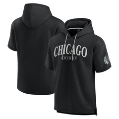 NHL Chicago Blackhawks Fanatics Elements Ready Short Sleeve Pullover Hoodie - Black