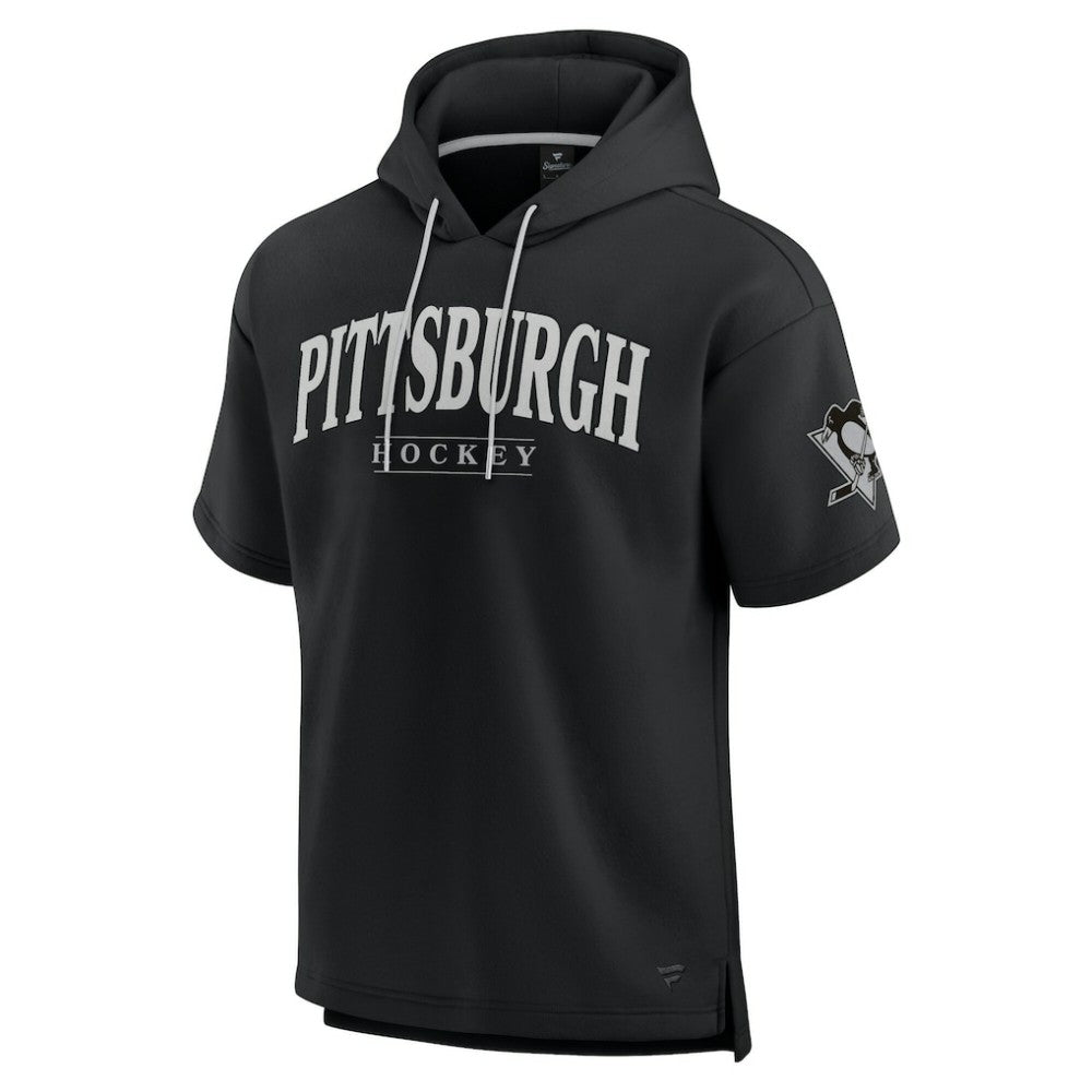 NHL Pittsburgh Penguins Fanatics Elements Ready Short Sleeve Pullover Hoodie - Black