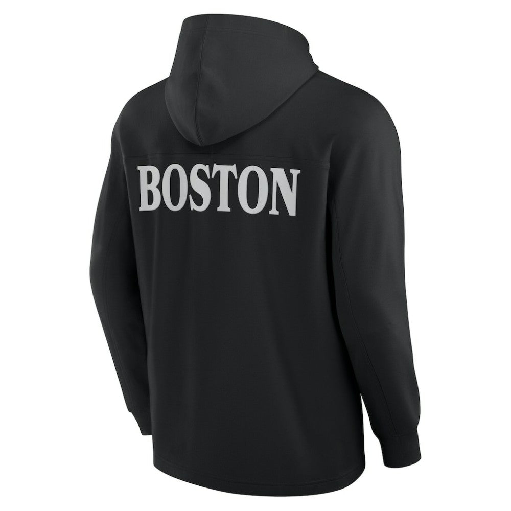 NHL Boston Bruins Fanatics Elements Blaze Tri-Blend Long Sleeve Hoodie T-Shirt - Black