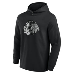 NHL Chicago Blackhawks Fanatics Elements Blaze Tri-Blend Long Sleeve Hoodie T-Shirt - Black